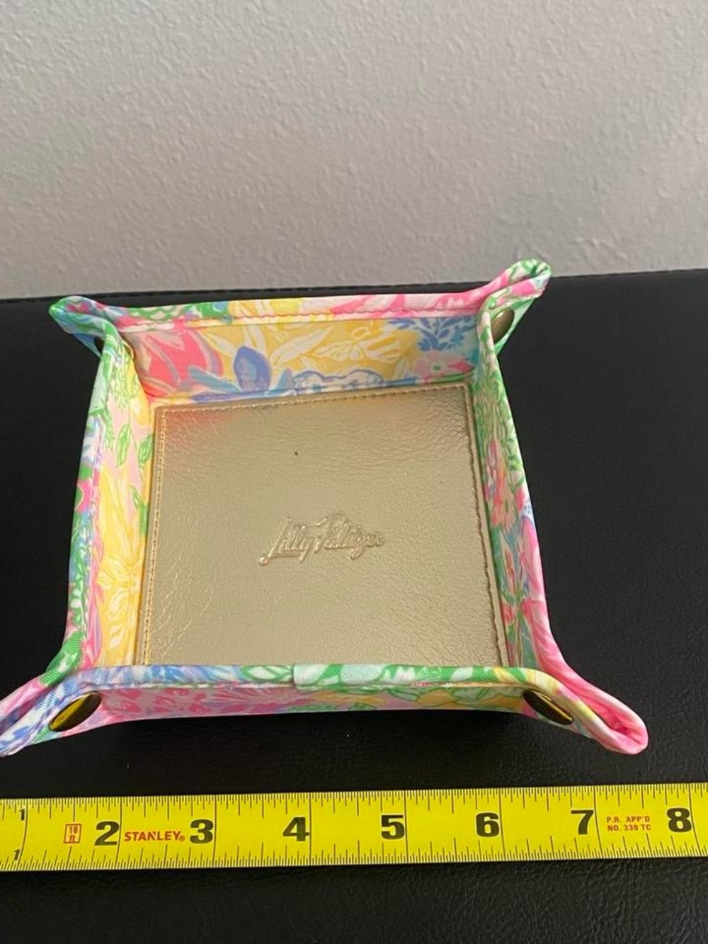 Lilly Pulitzer Multicolor Floral Leather Catchall with Gold Center - Picture 5 of 8